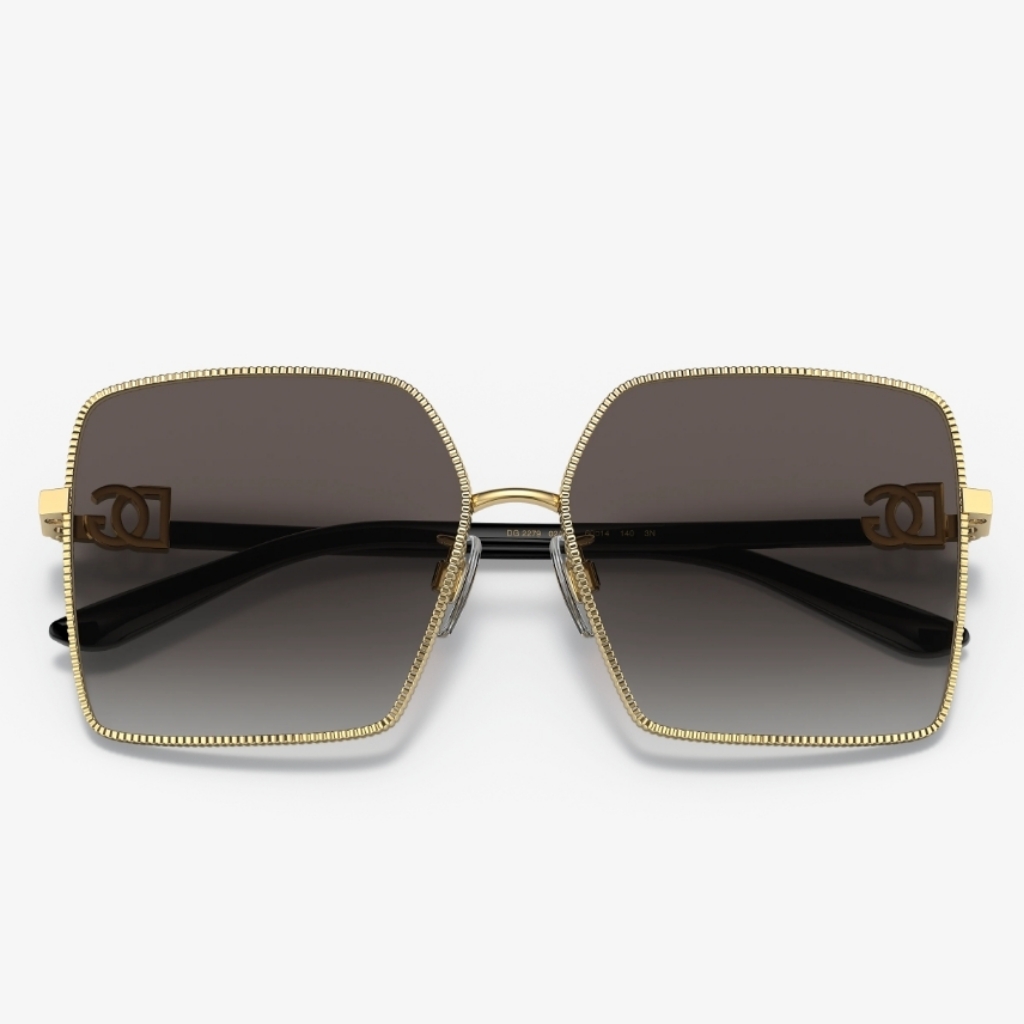 Women's Dolce & Gabbana Gold Frame Sunglasses With Black Lenses